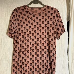 Lucky Brand L/G boho whimsigoth Tee pink floral vintage vibe